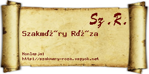 Szakmáry Róza névjegykártya